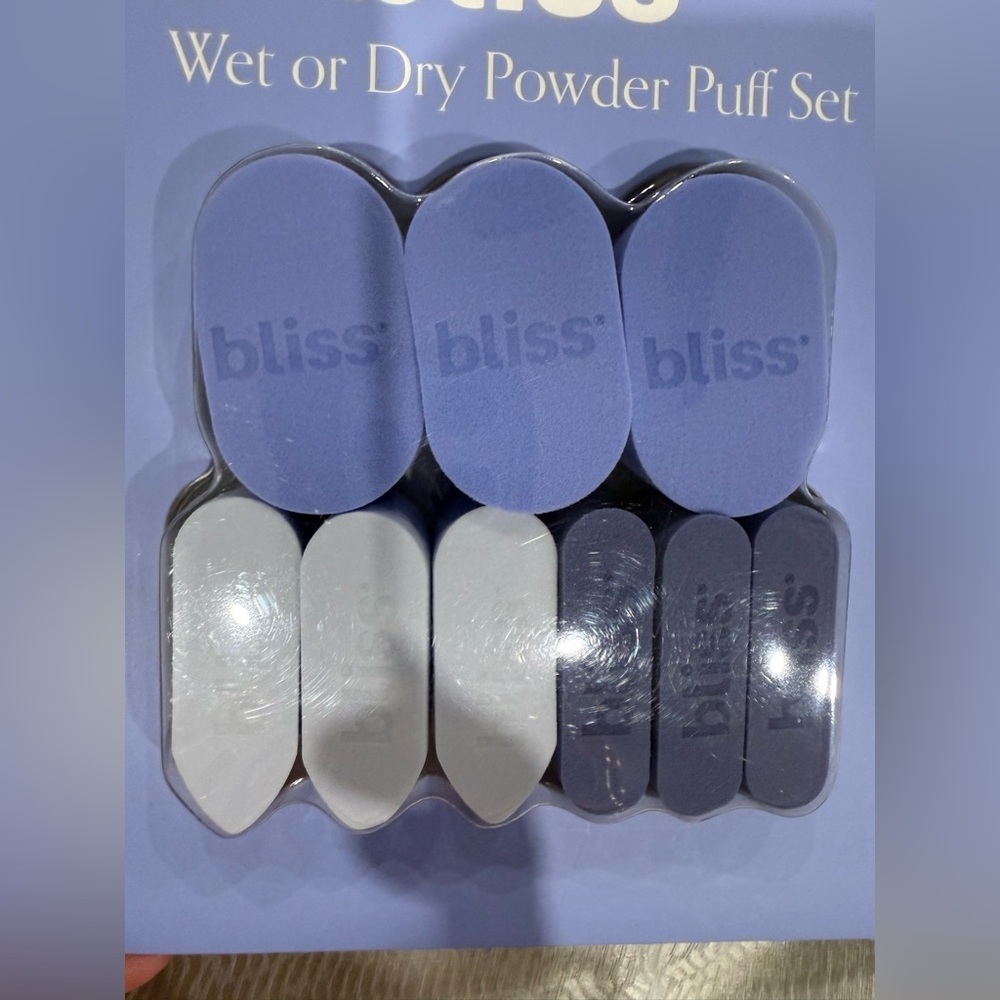 Bliss Powder Puff Collection - Blue and Gray Set of 9 - Picture 2 of 5